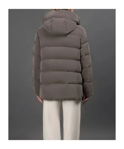 Moorer Trapezoidal Quilted Down Jacket With Transformative Design In Gray