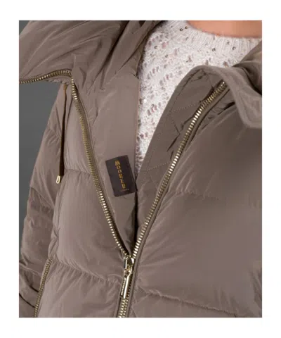 Moorer Trapezoidal Quilted Down Jacket With Transformative Design In Gray