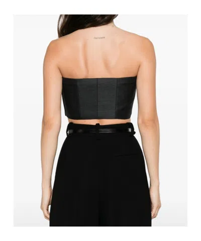 Alberta Ferretti Peserico Ebony Brown Virgin Wool Two-fabrics Dress In Black