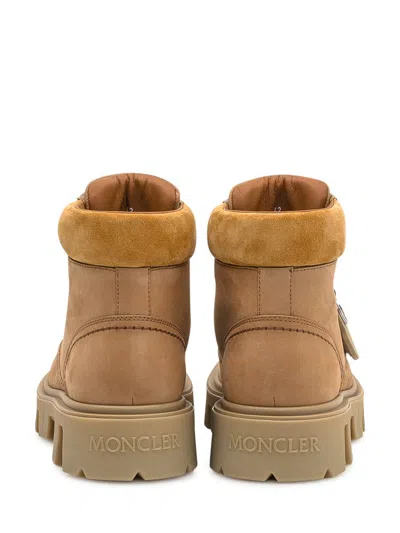 Moncler Peak City Ankle Boots Sneakers Beige In Brown