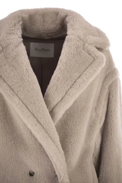 Max Mara Teddy Bear Icon Coat In Sand-coloured Alpaca And Wool In Brown