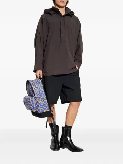 Issey Miyake Hooded Jacket In Brown