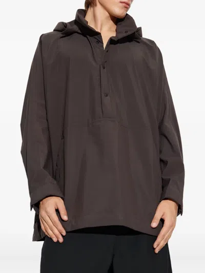 Issey Miyake Hooded Jacket In Brown