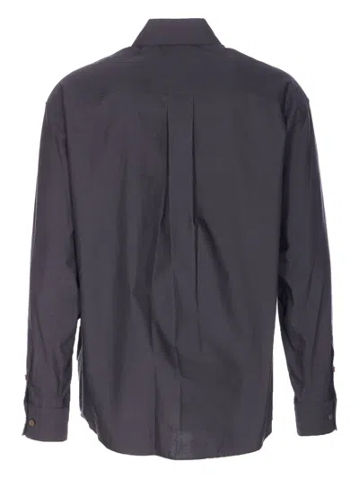Lemaire Regular Fit Button-down Shirt Front Pocket In Gray