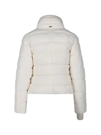Herno Quilted Jacket With High Collar And Long Sleeves In White