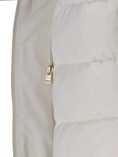 Herno Quilted Jacket With High Collar And Long Sleeves In White