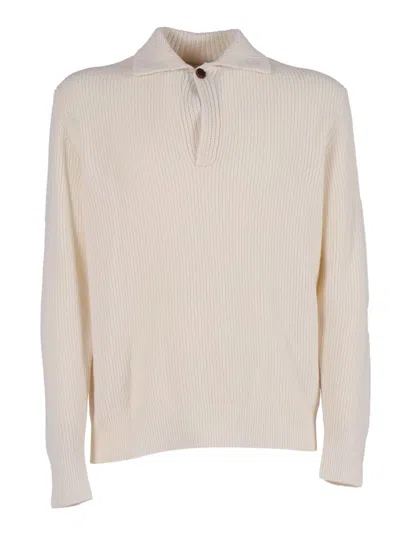 Ballantyne V-neck Polo Pullover In Neutral