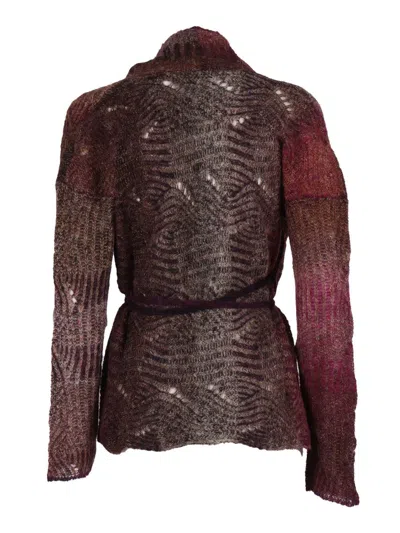 Kangra Cashmere Patterned-intarsia Belted Cardigan In Brown