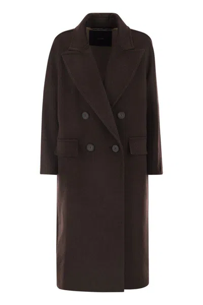 Max Mara Oversized Coat In Cashmere, Alpaca And Wool In Brown