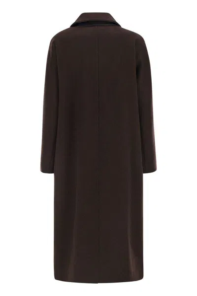 Max Mara Oversized Coat In Cashmere, Alpaca And Wool In Brown