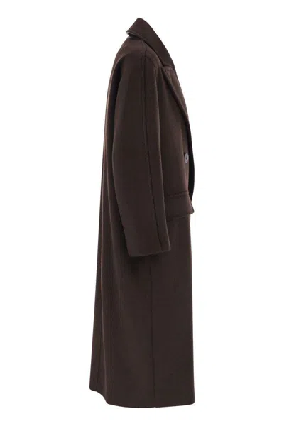 Max Mara Oversized Coat In Cashmere, Alpaca And Wool In Brown