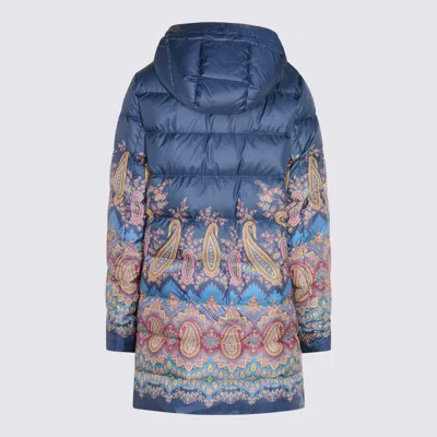 Etro Long Hooded Quilted Jacket With Paisley Pattern In Multi