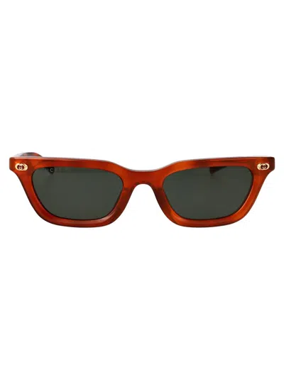 Gucci Havana-havana-grey Recycled Acetate Sunglasses In Brown
