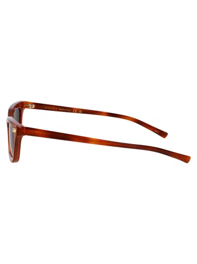 Gucci Havana-havana-grey Recycled Acetate Sunglasses In Brown