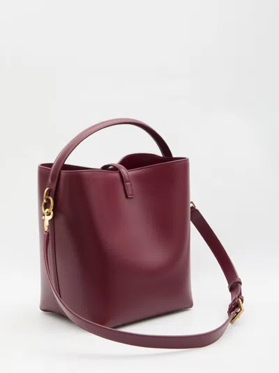 Saint Laurent Le 37 Cassandre-hook Leather Bucket Bag In Red