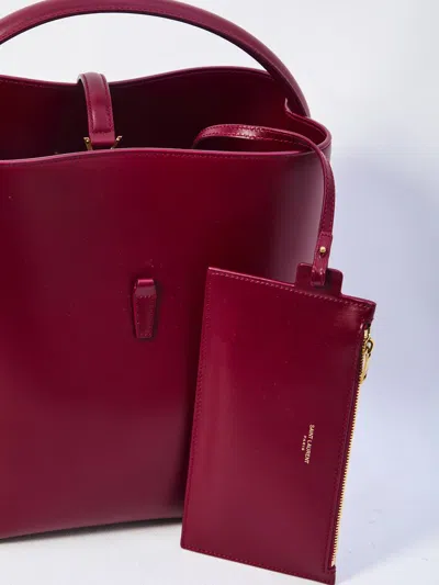 Saint Laurent Le 37 Cassandre-hook Leather Bucket Bag In Red