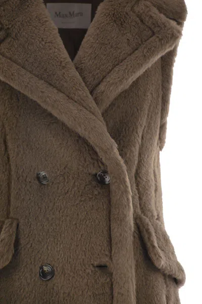 Max Mara Sleeveless Jacket In Alpaca Jackets And Coats Brown In Brown