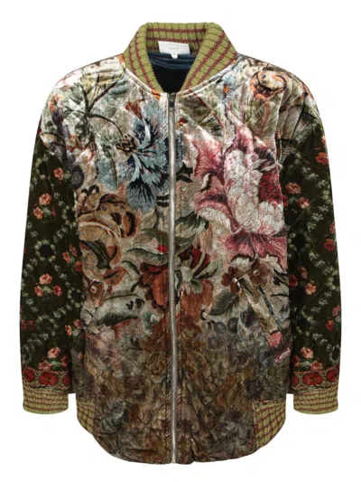 Pierre-louis Mascia Pierre Louis Mascia Printed Silk Blend Bomber Jacket In Multi