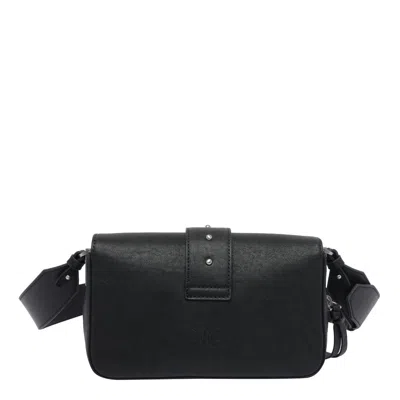 Pinko Love One Classic Leather Shoulder Bag In Black