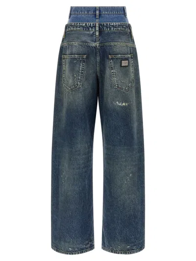 Dolce & Gabbana Wide-leg Trousers With Five Pockets And Belt Loops In Black