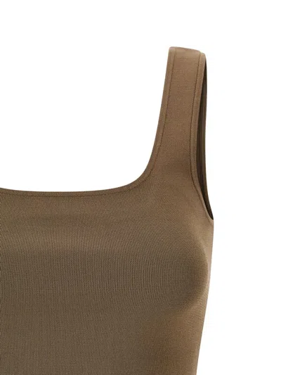 Entire Studios Viscose Top Tops Beige In Brown