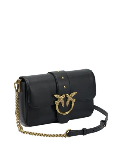 Pinko Mini Love One Slouchy Crossbody Bag In Black