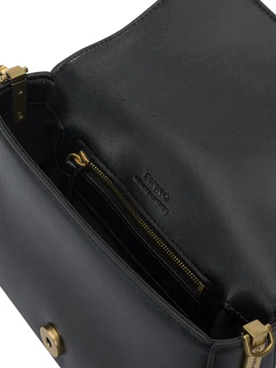 Pinko Mini Love One Slouchy Crossbody Bag In Black
