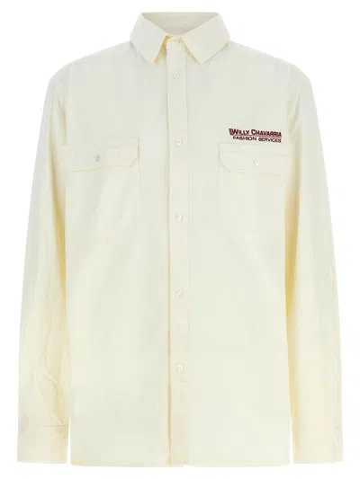 Willy Chavarria Corcoran Shirt And Blouse Beige In Yellow