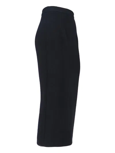 Dolce & Gabbana Virgin Wool Midi Skirt In Black