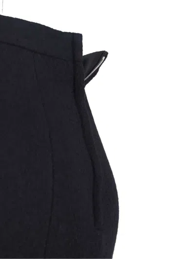 Dolce & Gabbana Virgin Wool Midi Skirt In Black