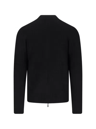 Drumohr Classic Black Sweater With Round Neckline In Black