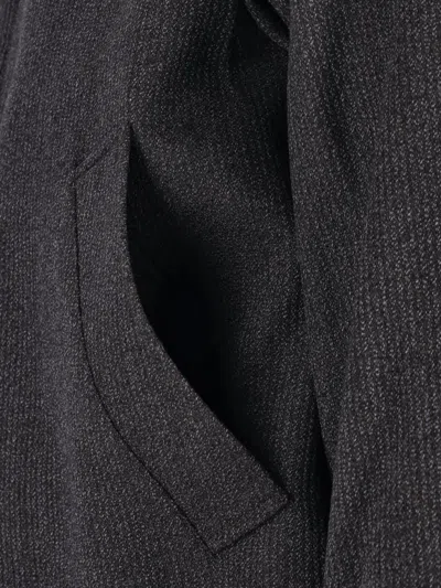 Mfpen Structured Brown Jacket With Front Zipper In Black