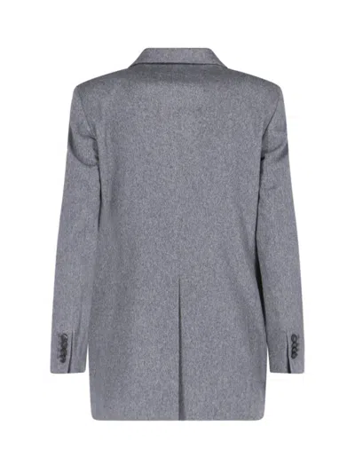 Tagliatore Jasmine Peak-lapels Double-breasted Blazer In Gray