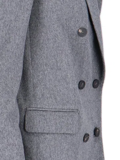Tagliatore Jasmine Peak-lapels Double-breasted Blazer In Gray