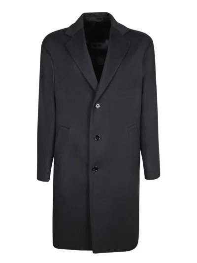 Lardini Three-button Notched Lapel Coat In Black