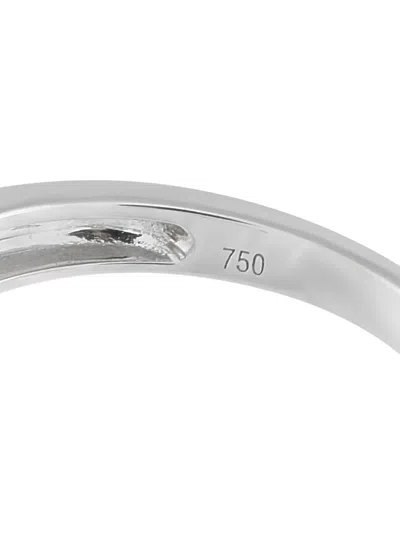 Pre-owned Lb Exclusive 18k White Gold Diamond Half-eternity Ring In Silver