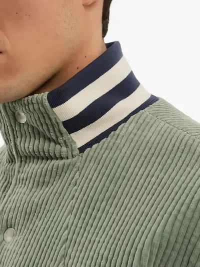 1989 Studio Boss Breathable Blue Sneakers With Green Details And White Sole In Green