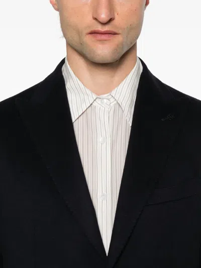 Tagliatore Single-breasted Blazer In Blue