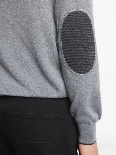 Fay Elbow-patch Sweater In Animal Print