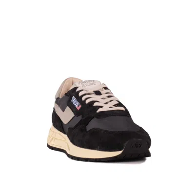 Autry Reelwind Running Sneakers In Suede And Nylon In Black