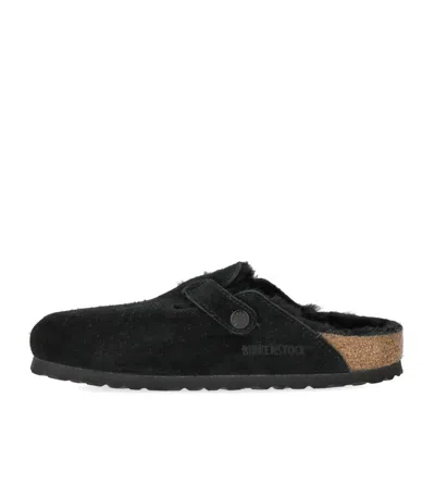 Birkenstock Boston Shearling Suede Slippers In Multi
