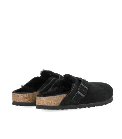 Birkenstock Boston Shearling Suede Slippers In Multi