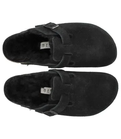 Birkenstock Boston Shearling Suede Slippers In Multi