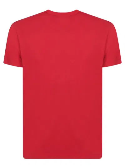 Dsquared2 D2 X Magliano Red Crewneck T-shirt With Maxi Print On The Front In Cotton Man In Multi