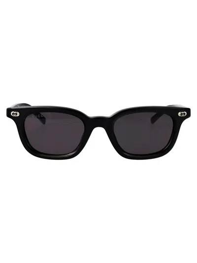 Gucci Black-black-grey Recycled Acetate Sunglasses In Black