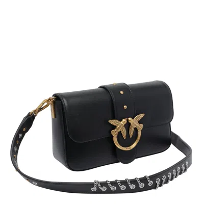 Pinko Mini Love One Slouchy Crossbody Bag In Black
