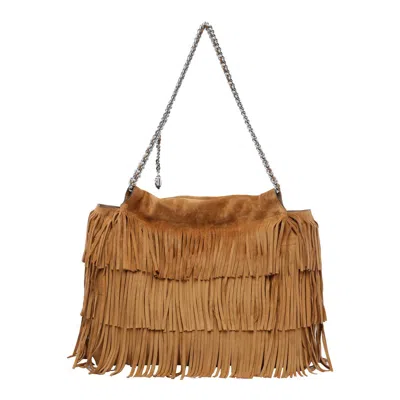 Tory Burch Suede Hobo Bag Chain Strap In Gray