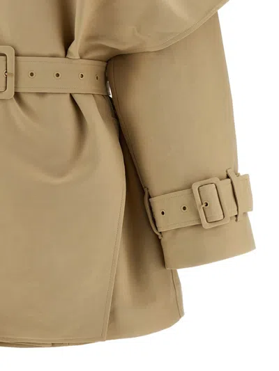 Entire Studios Mini Scarfcoat Coat In Brown