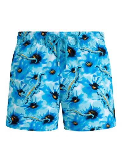 Vilebrequin Geckos-print Swim Shorts In Blue