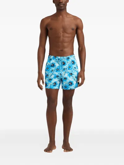 Vilebrequin Geckos-print Swim Shorts In Blue